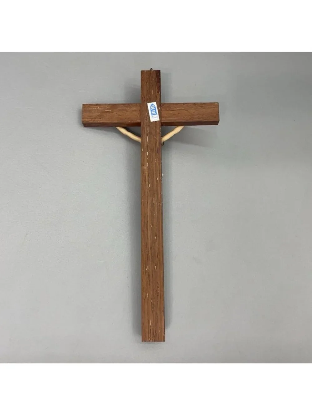 Vintage INRI Wooden Crucifix Wood Cross Jesus Religious MCM Wall Hanging 10”